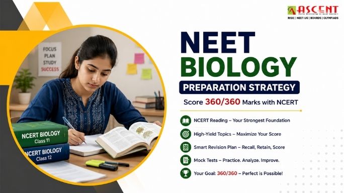 NEET Biology Preparation Strategy for scoring 360/360 marks with NCERT study plan, revision techniques, and mock test preparation