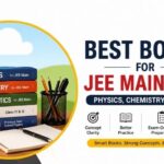Best Books for JEE Main 2027 featuring the top Physics, Chemistry, Mathematics, NCERT, and JEE Main PYQ books for effective exam preparation.